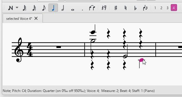 Voice of single selected item displayed on status bar