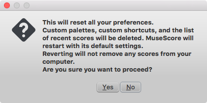 Revert to factory settings