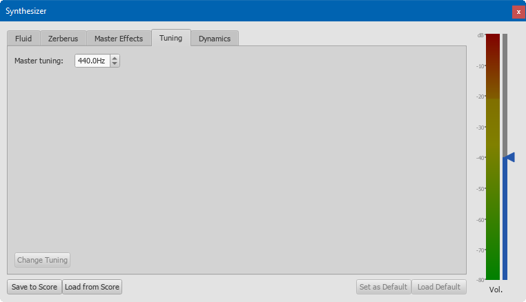 Tuning in Synthesizer