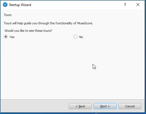 Startup Wizzard - Tours
