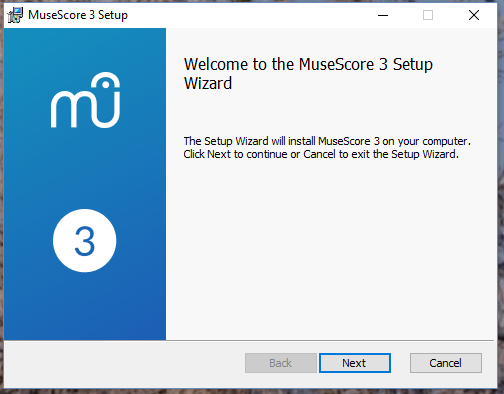 Welcome to the MuseScore 3 Setup Wizard
