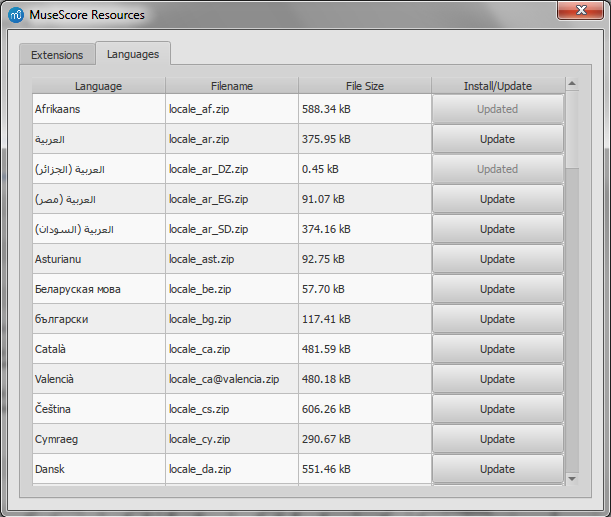 Dialog: Help / Resource Manager