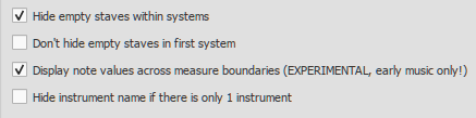 Score menu option to display note values across measure boundaries