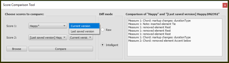 Score comparison tool