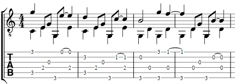 Standard staff plus tablature
