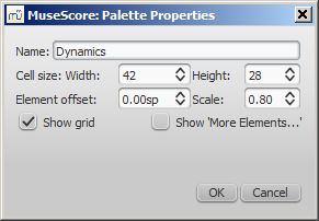 Palette properties
