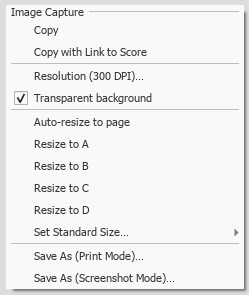 Image capture context menu
