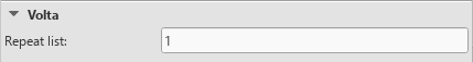 Repeat list, Volta section of the Inspector